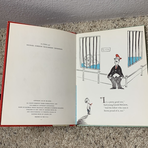 If I Ran the Zoo Dr. Seuss Random House 1950 Hardcover Book Large Banned - Picture 10 of 16